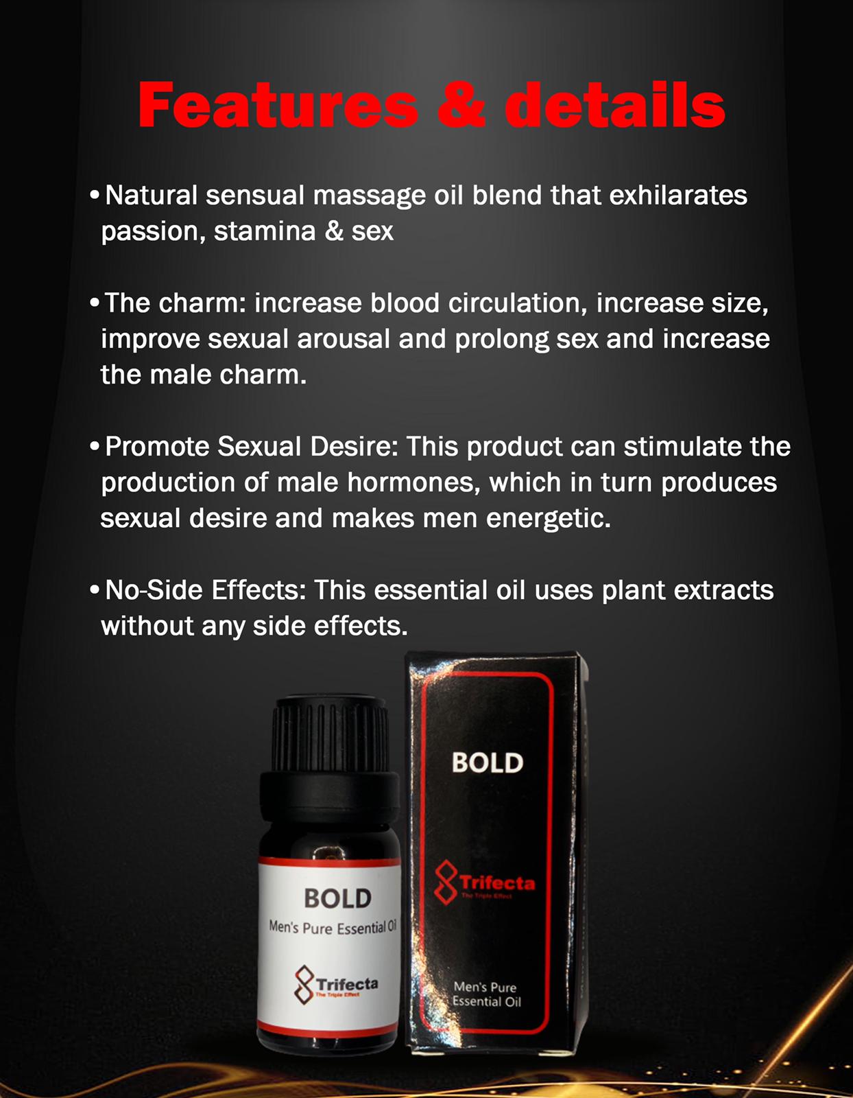 Bold Men's Pure Essential Oil (10ml) –
Enlargement Oil for Permanent Thickening, Increase Endurance, Boost Performance, Manhood Growth Oil.