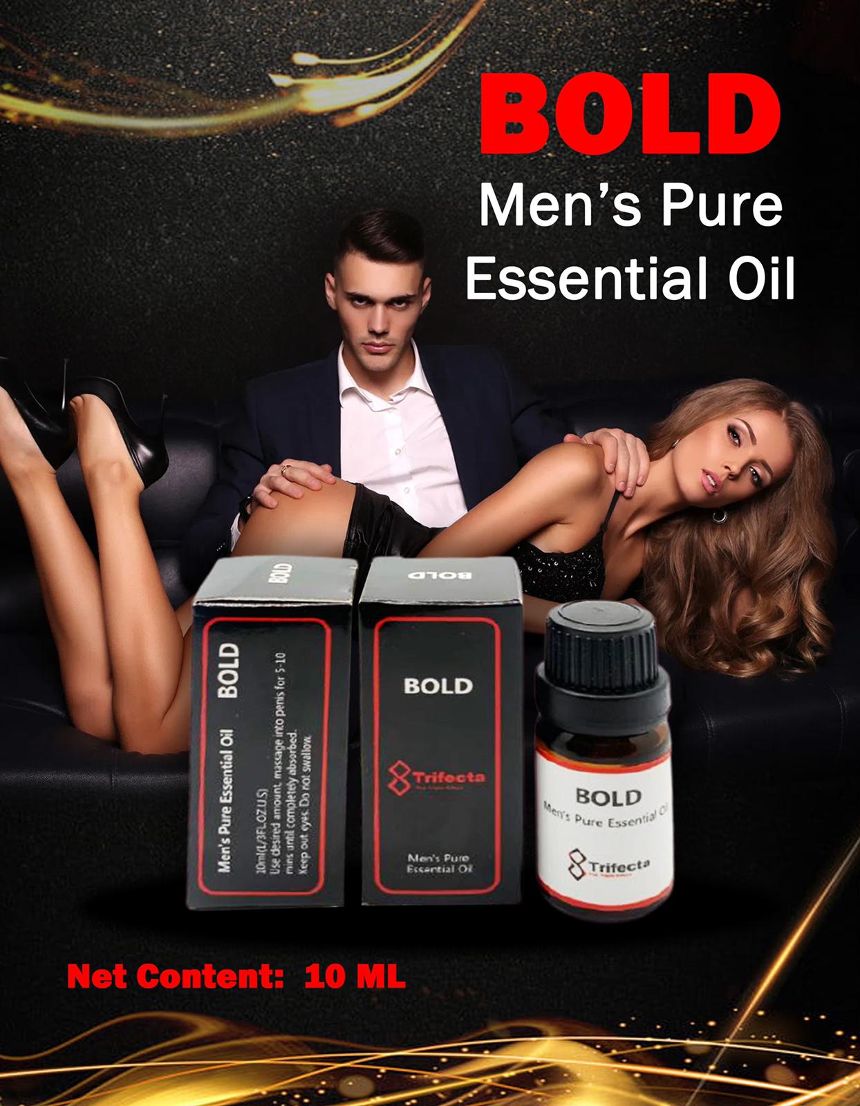 Bold Men's Pure Essential Oil (10ml) –
Enlargement Oil for Permanent Thickening, Increase Endurance, Boost Performance, Manhood Growth Oil.